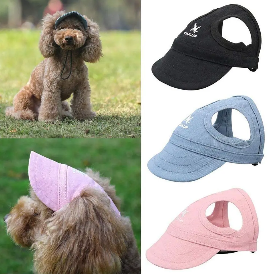Pet baseball klobúk Outdoor Cat Dog nastaviteľný vrcholný čiapka s klobúkom letný domáci maznáčik Športová slnečná čiapka s otvormi uší