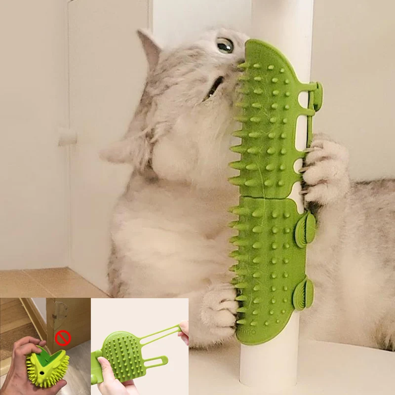 Pet Cat Demonser Masáž Hrebeň mačky Škrabanie ríše kefy mačiatko Staršie samočistiace stena Rohový roh mačiek Scratcher Combs