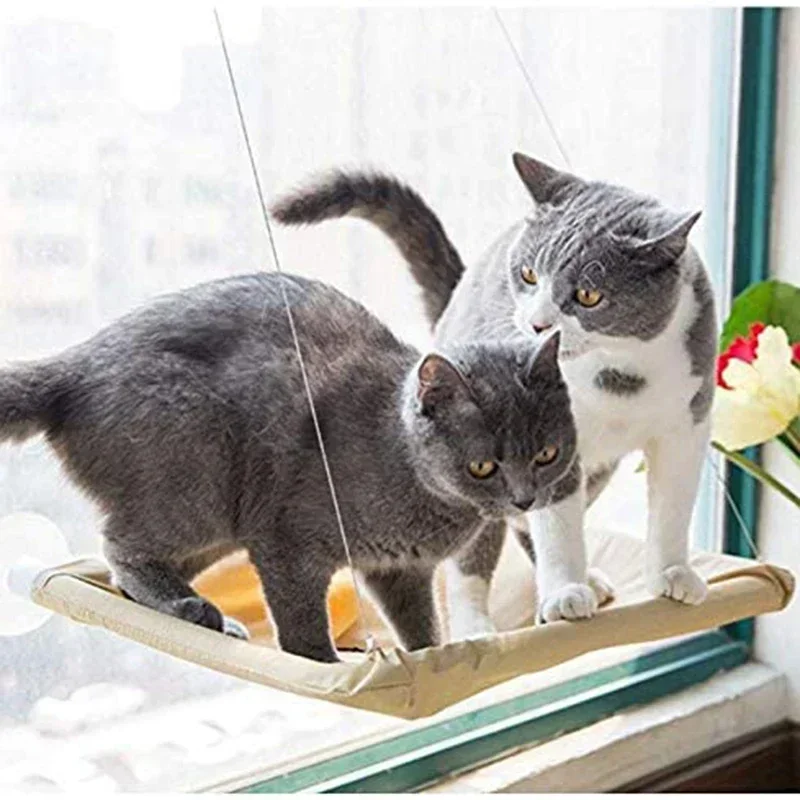 Pet Cat Hammock Hammock visiace mačacie posteľ ložisko 20 kg Pohodlná mačka Slnečné okenné sedadlo Mount mačiatko lezec