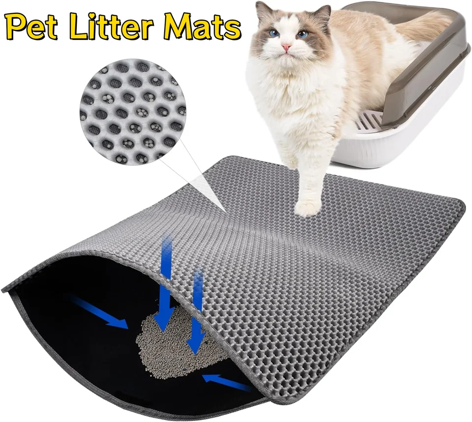 Pet Cat Litter Mat vodotesná dvojvrstvová dvojvrstvová zložitá mačka podstielka zachytávanie podložiek koberce pre mačky pre mačky čisté zásoby
