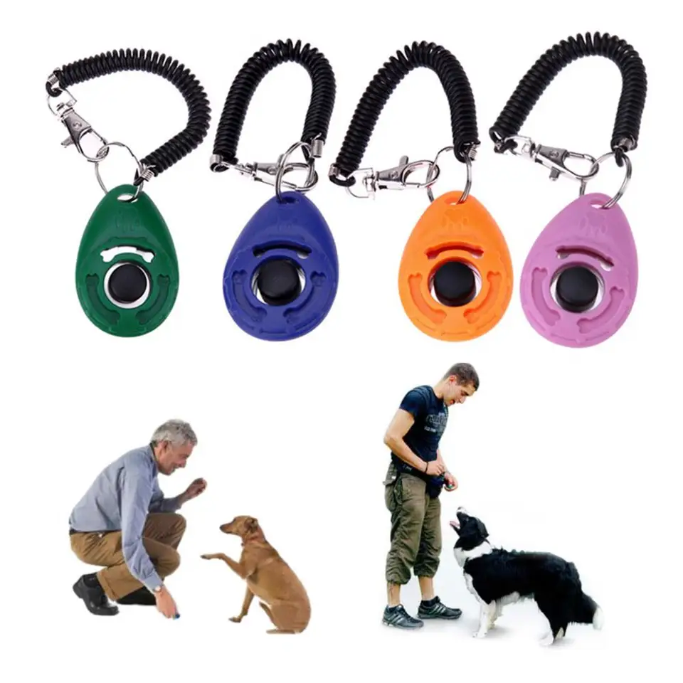 PET Clicker Dog Tréner Pet Cat Plastové psie kliknite na trénera