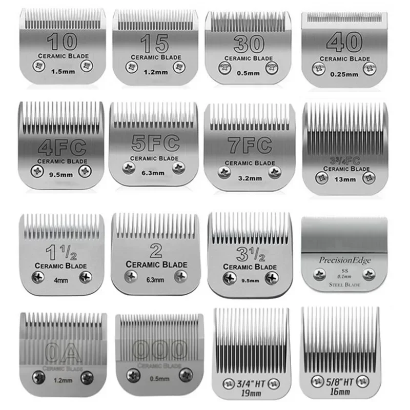Pet Dog Cat Horse Grooming Clipper odnímateľná keramická čepeľ pre väčšinu Andis, Oster A5, Wahl Km Series Animals Clippers