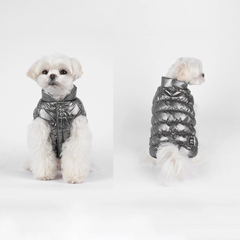Pet Dog Cotton Patched Coat Jeseň a zimná zima Warm Dve nohy do vesty bavlnené zložky Pet Clothing WindoPed Dog Coat Pohodlne