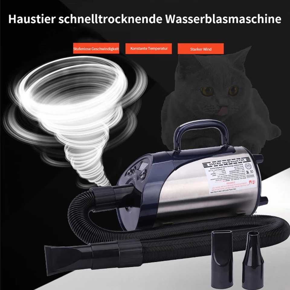 Pet Dog Grooming Electric Sušer 2800W prenosné vlasy Sušer Voda dúchadlo psa Vysoký výkon tichého veľkého psa nekonečne premenlivou rýchlosť