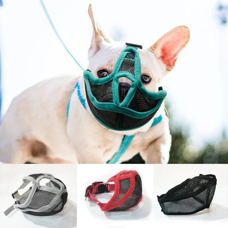 Pet Dog Mazzles nastaviteľné francúzske buldogové úložisko Maska pre psov Maska Priedušná papuľa pre anti zastaviť štekanie