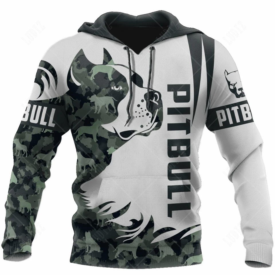 Pet Dog Pitbull Hoodies Pánska kapucňa 3D tlač Unisex Dospelí Topy Jeseň s dlhým rukávom Streetwear s kapucňou pre mužov oblečenie