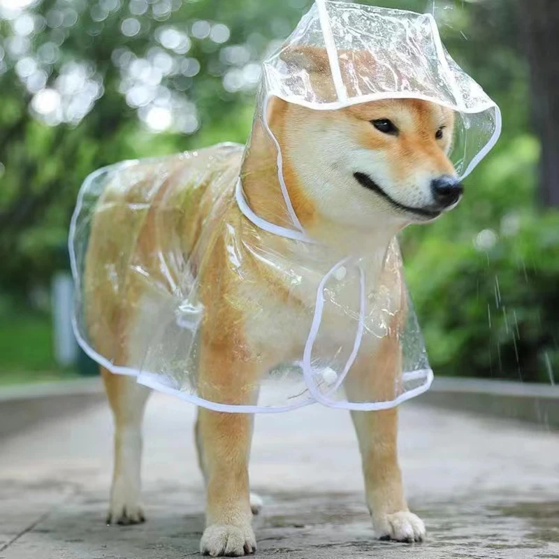 Pet Dog Puppy Transparentné dažďové oblečenie Raží