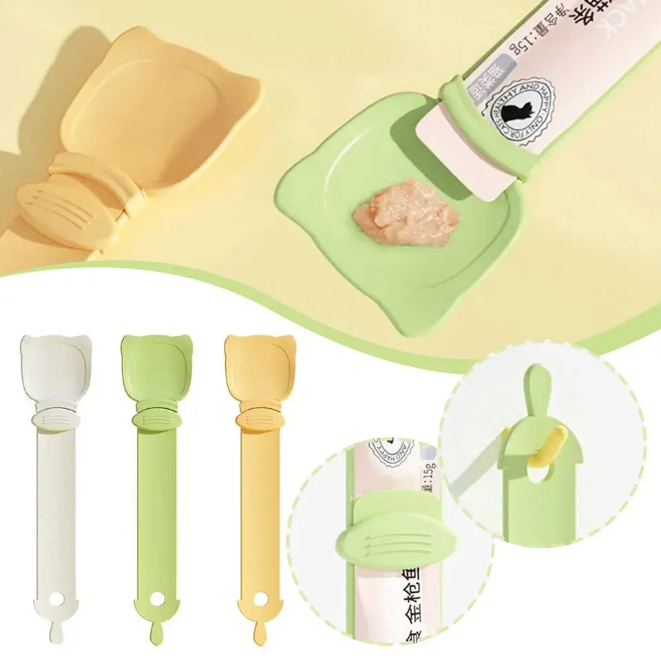 Pet Feon Spoon Food Scope Cat Strip Stravný podávač v interiéri