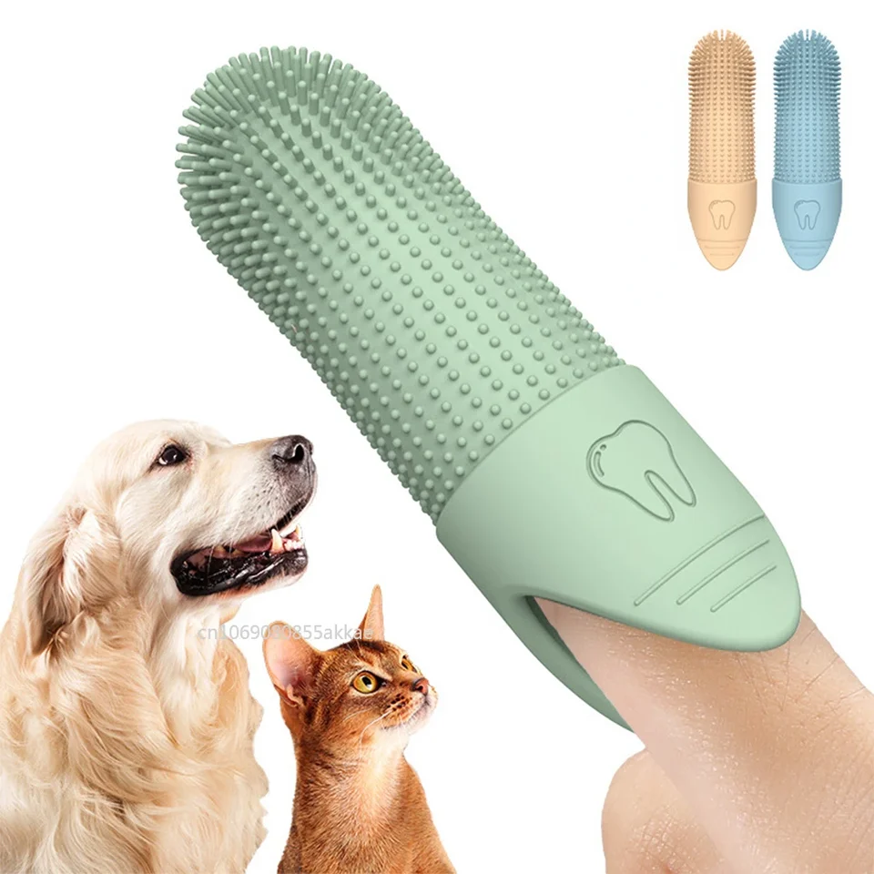 Pet Finger zubná kefka na zubnú kefku na zubnú kefku 360 ° Čistiaci zubný kefka na prsty pre psov mačky, súprava na kefku na zubné zub