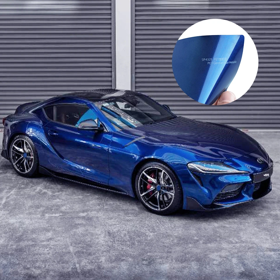 Pet Gentian Blue Auto DIY STRECERS Anti Scratch Color Zmena filmu Kryt vzduchu uvoľňuje fóliu Self-pasívny vinylový zábal
