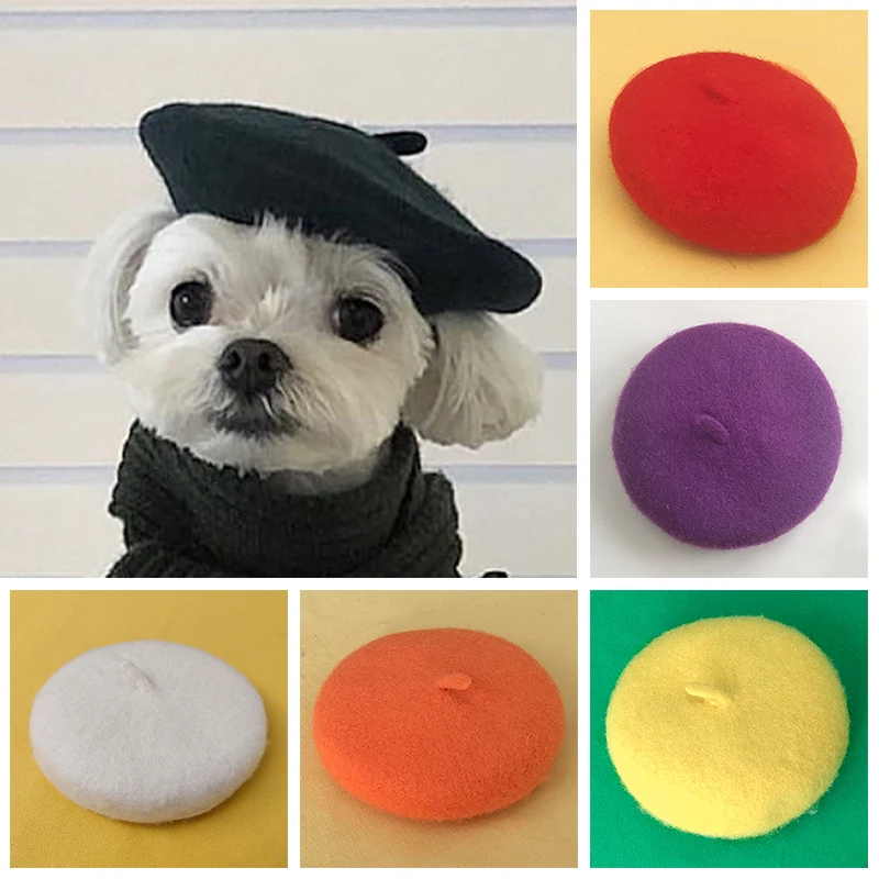 Pet Hat Mass Color Painter vlna čiapka psí baret mini dekoratívne fotografie hlavy Pet Pet Memorial vianočné luxusné dizajnérske klobúky