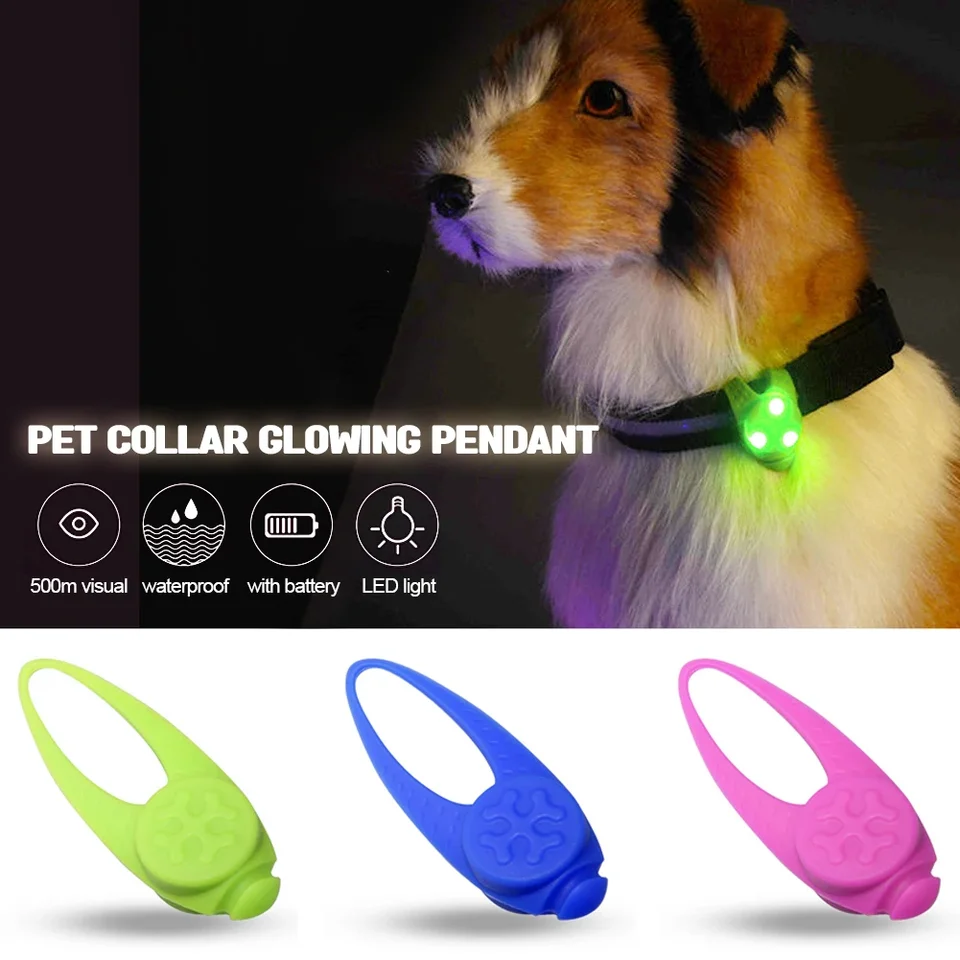 PET LED Silikone Gumovu prívesok Bezpečnosť Blikajúce žiaria svetlo Blikajúce LED golier Svetlý prívesok pre domáceho mazdec