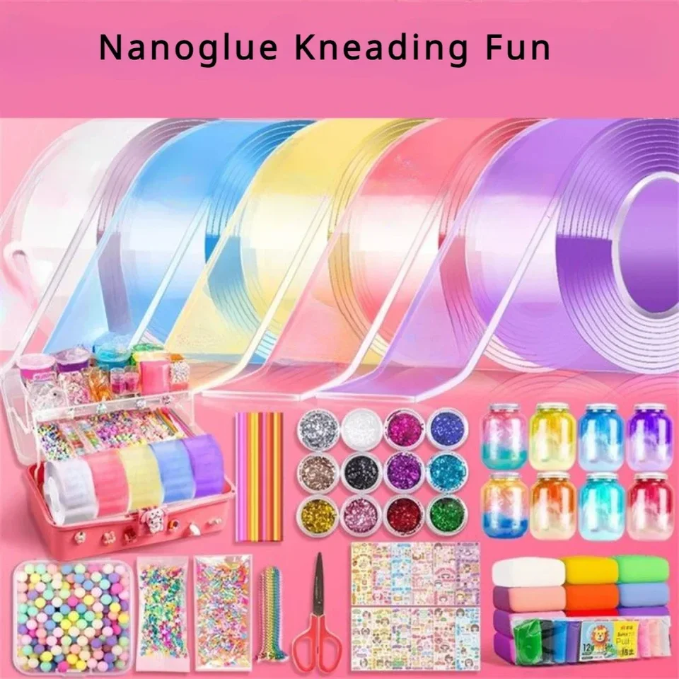 Pet nano glue gluad hudba obojstranná páska Bubbles plná súprava nano pásky bublina fúkanie dekompresných nálepiek hračiek