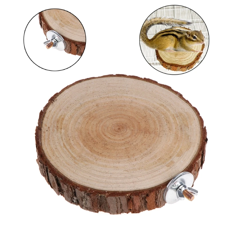 Pet papagáj pre vtáčie klietky Platforma Platforma Round Wooden Stand Board pre škrečok