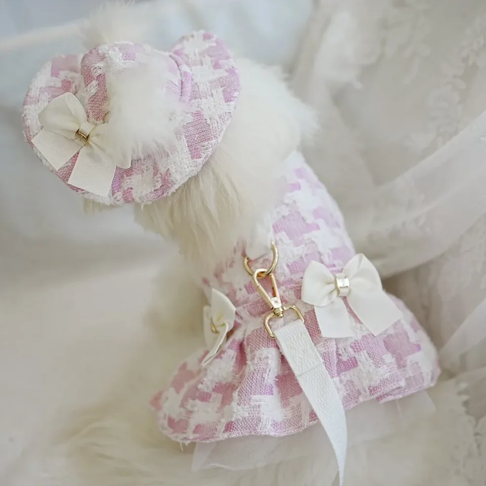 Pet Plaid Plap Race Pes Pes Cute Hat Dodávky Pet Tank Tank Top hrudník Odťahový remienok Dogness Dog Dog Leash Dog Collar