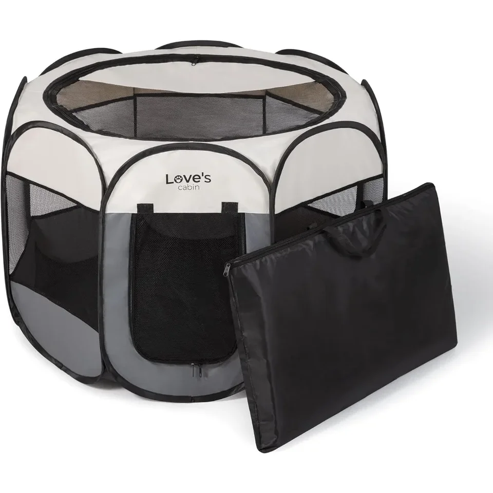 Pet Puppy Dog Playpen, veľké prepravky pre psie stanu prepravky na vnútorné/vonkajšie, prenosné hranie pre psa a mačku ， odnímateľný zips top