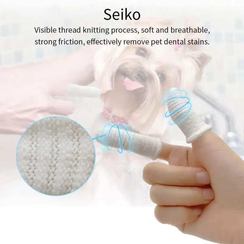 PET s dvoma prstami kusmi prstom Cotspuppy zuby ústne čistiaci nástroj mačiatko mačiatko zubná kefka Pets Pets Care Products