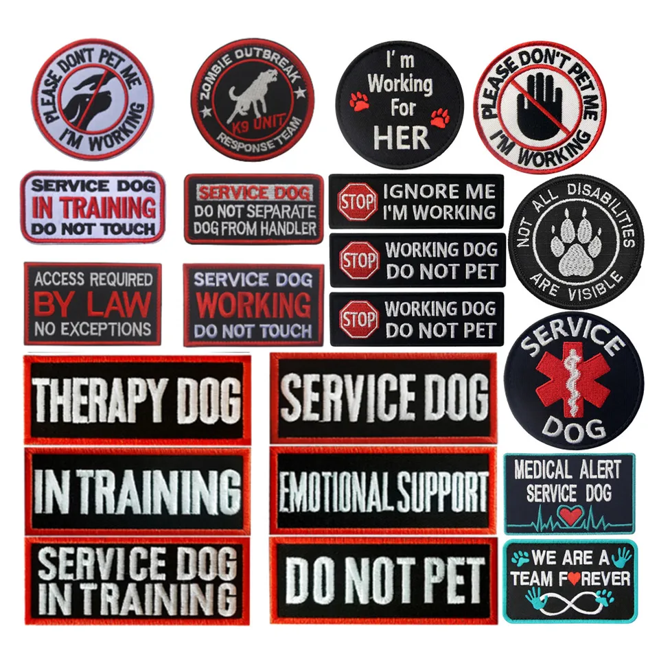 Pet Service pes v tréningu bezpečnostné záplaty odznaky Therapy Pes Pet Neumožiteľné podpora náplasti pre vestu pre domáce zviera