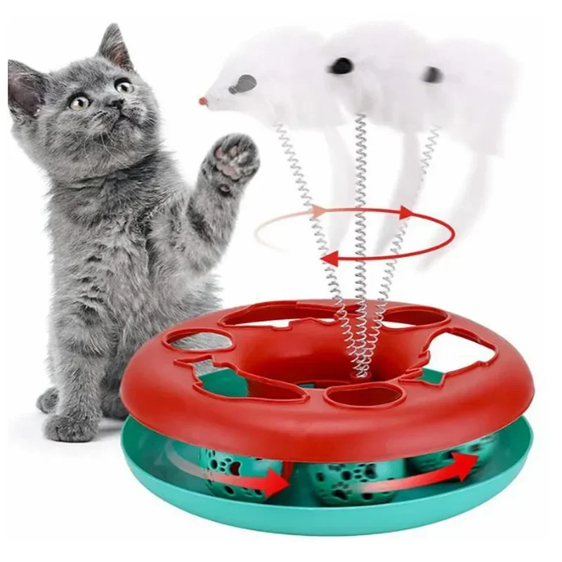 Pet Toy Cat Turnbable Guľ pre vnútorné mačky interaktívne mačiatko hračky s kolieskami s katnikom jar jarné vtipné mačacie hračky na mačku myš