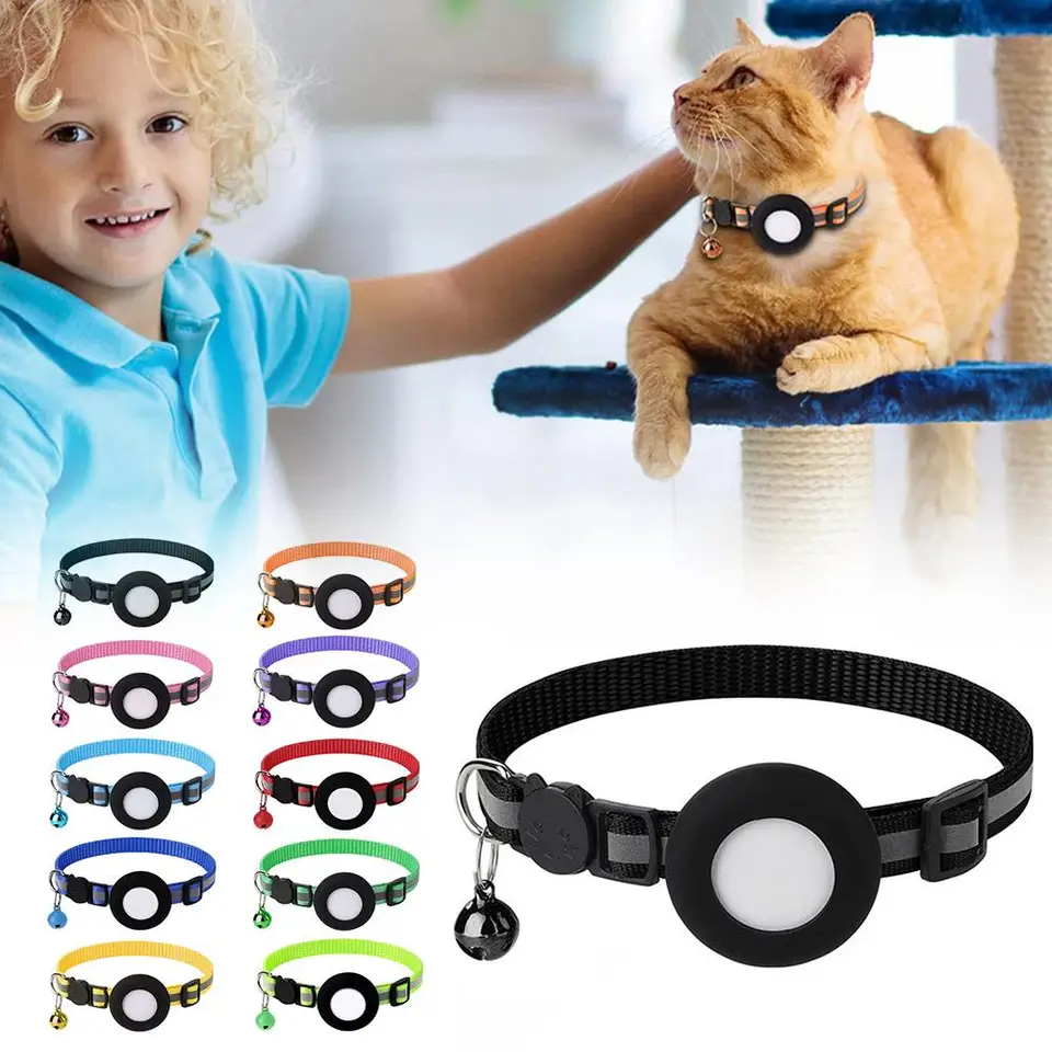 Pet Tracker Smart Bluetooth s zvonom roztomilý reflexný lokalizácia mačacích psov prívesok proti lost nočnej stope sledovanie goliera