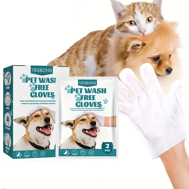 Pet umývam rukavice, psy a mačky, kúpeľné kúpanie na odstránenie zápachu, čistenie a starostlivosť o nečistoty, suché čistiace rukavice, 10ks/box