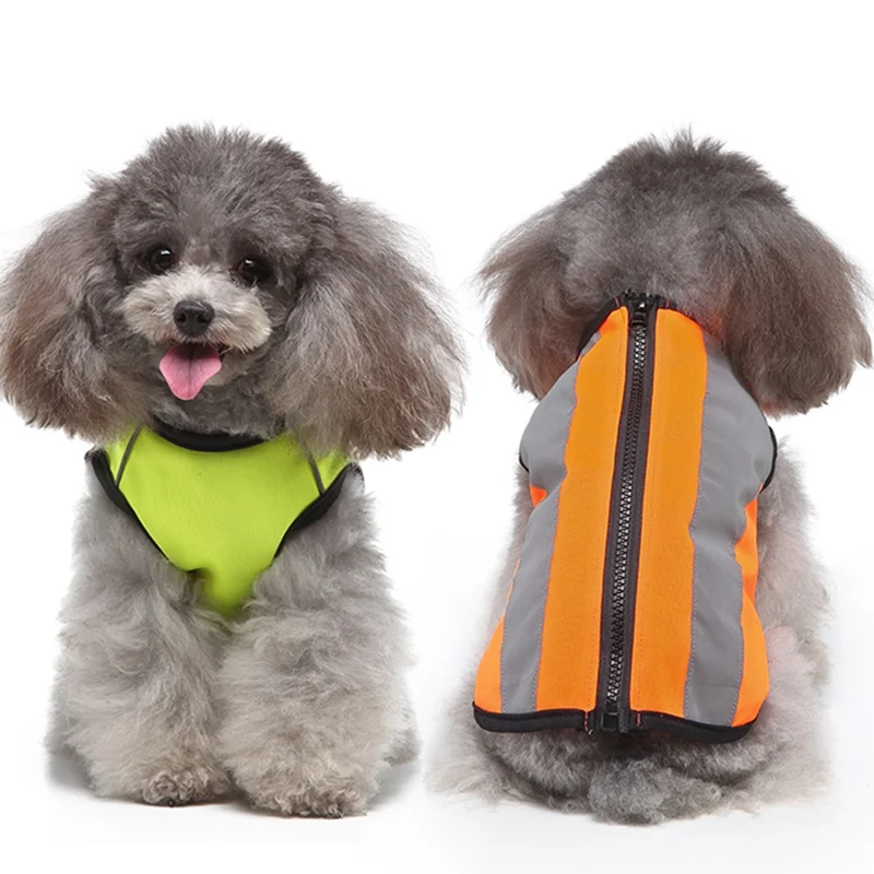 Pet Zipper Luminous Vest Clothes Dog ľahký nastaviteľný Jecket Bezpečný jar jesenný chôdza lovecký lov