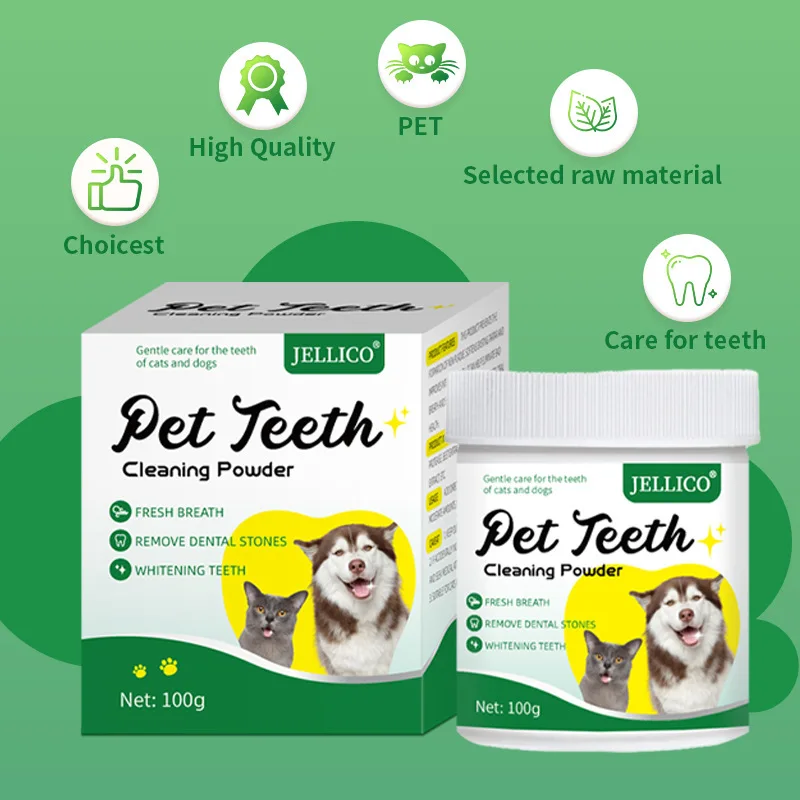 Pet zuby čistiaci prášok ústne čistenie Nový dych Bad Spách Pes Pes Edelovanie zubov Kameň