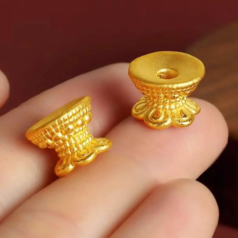 Pevné 24k žlté zlaté korálky 999 zlato 11 mm lotosové korálky 1ks