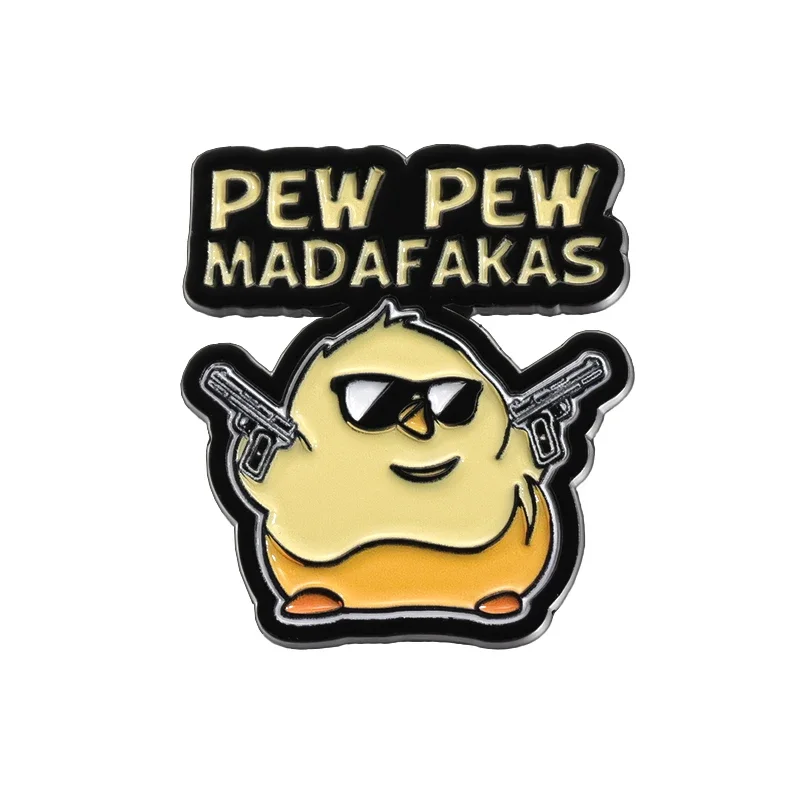 Pew Pew Madafakas Duckling Smalt Pins Punk Animal Duck so zbraňami brošňami klošné odznaky Darček pre priateľov Veľkoobchod