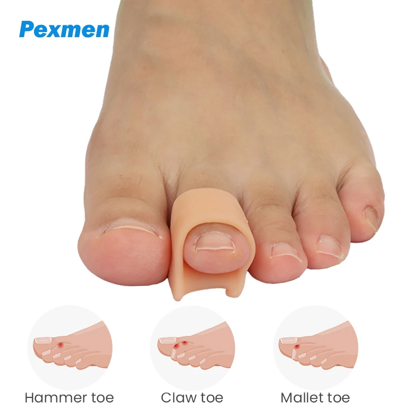 PEXMEN 2/4KS Hammer Town Toe Porquener Hammertoe Corrector pre Cored Crooked Bent a pazúrové prsty na špičke špičky špičky špičky špičky špičky špičky špičky špičky špičky špičky