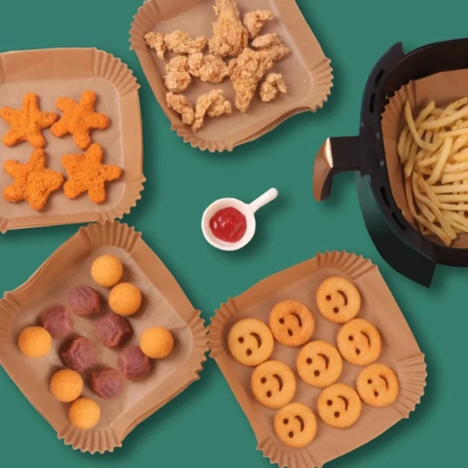 Pečenie dodávky 30/50ks/jednorazový vzduchový papierový podložka 24/20 cm vodotesná fritéza na jednorazový varenie papiera na pečenie papier na pečenie