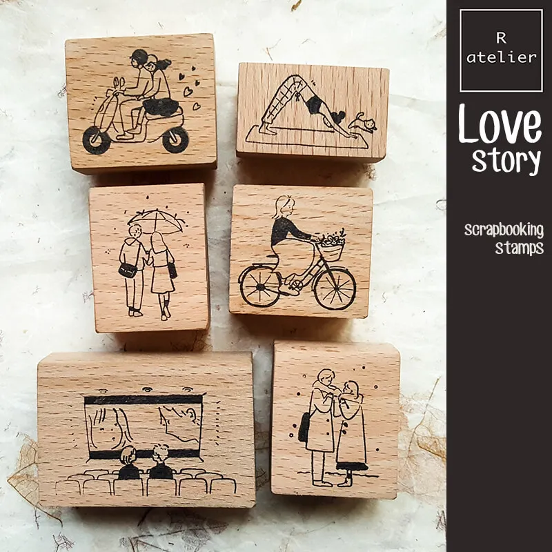 Pečiatka Kawaii Scrapbooking Girl Love Life