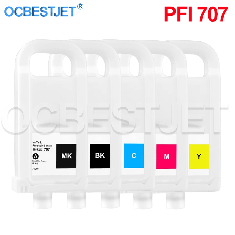 PFI-707 PFI707 Doplniteľná atramentová kazeta s oblúkovým čipom pre tlačiareň Canon Canon IPF830 IPF840 IPF850