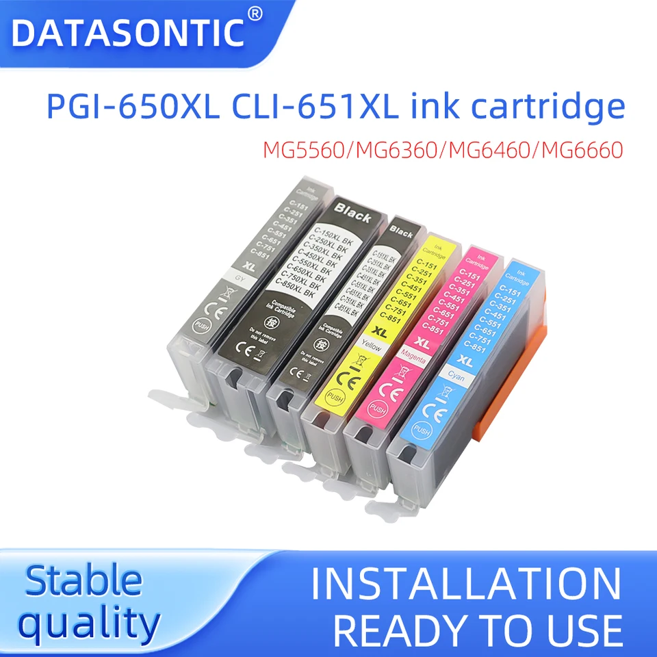 PGI-650XL CLI-651XL atramentová kazeta pre kánon MG5460 MG5560 MG6360 MG6460 MG6660 MG7560 MX726 MX926 IX6860 IP7260 IP8760