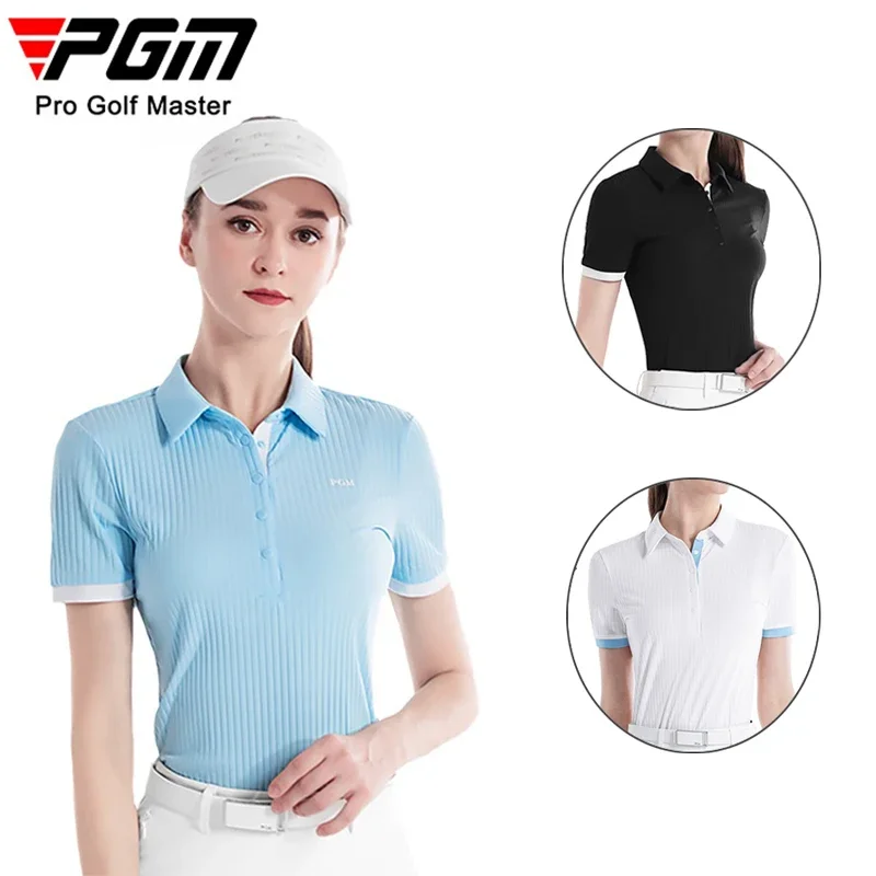 PGM golfové pólové tričko pre ženy s krátkym rukávom Priedušné rýchle suché kauzálne košele Dámy pletené atletické golfové vrcholy priedušné opotrebenie
