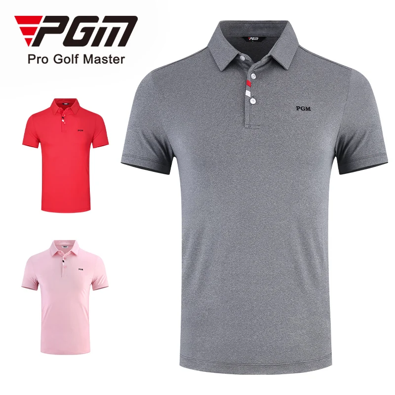 PGM Men s krátkym rukávom Polo košele Summer priedušné golfové tričko Mužské suché topánky Elastické golfové oblečenie Sval Sports Wear Yf441