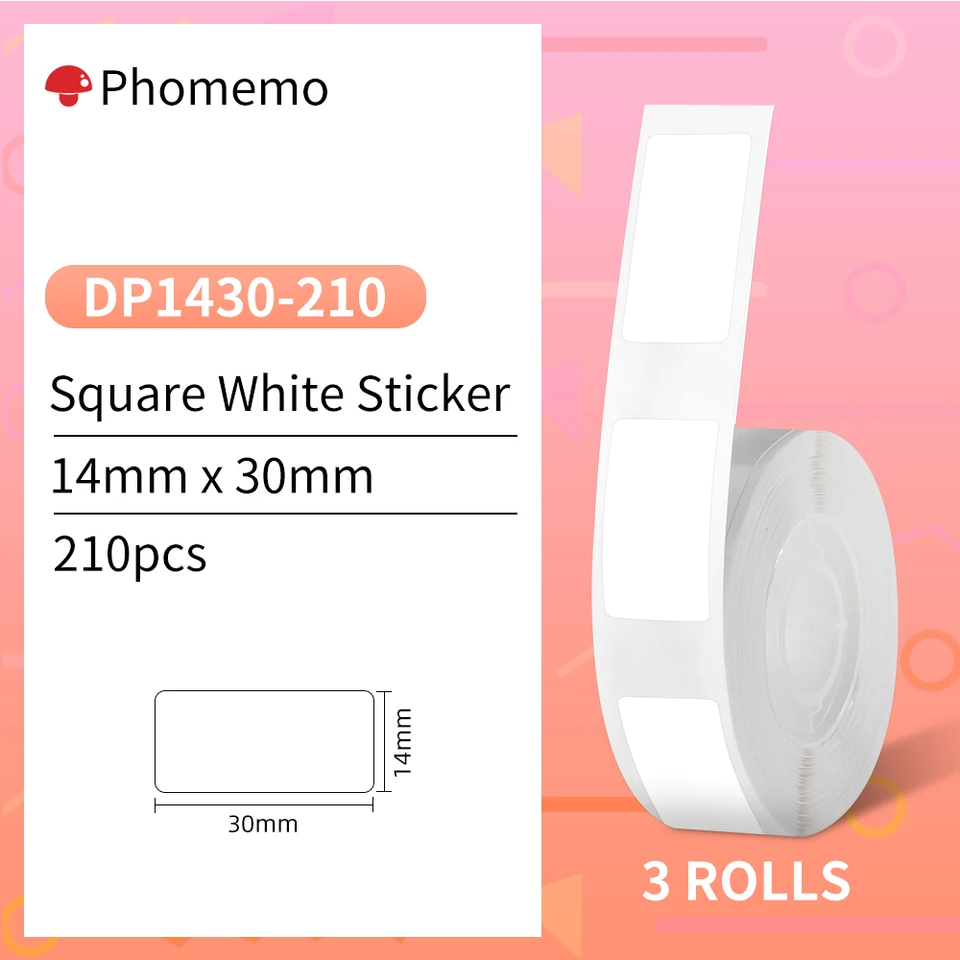 Phomemo White Transparency Thermal Label D30 Paper Sticker BPA-Free For D30 prenosná samolepiaci štítok pre domácu kanceláriu