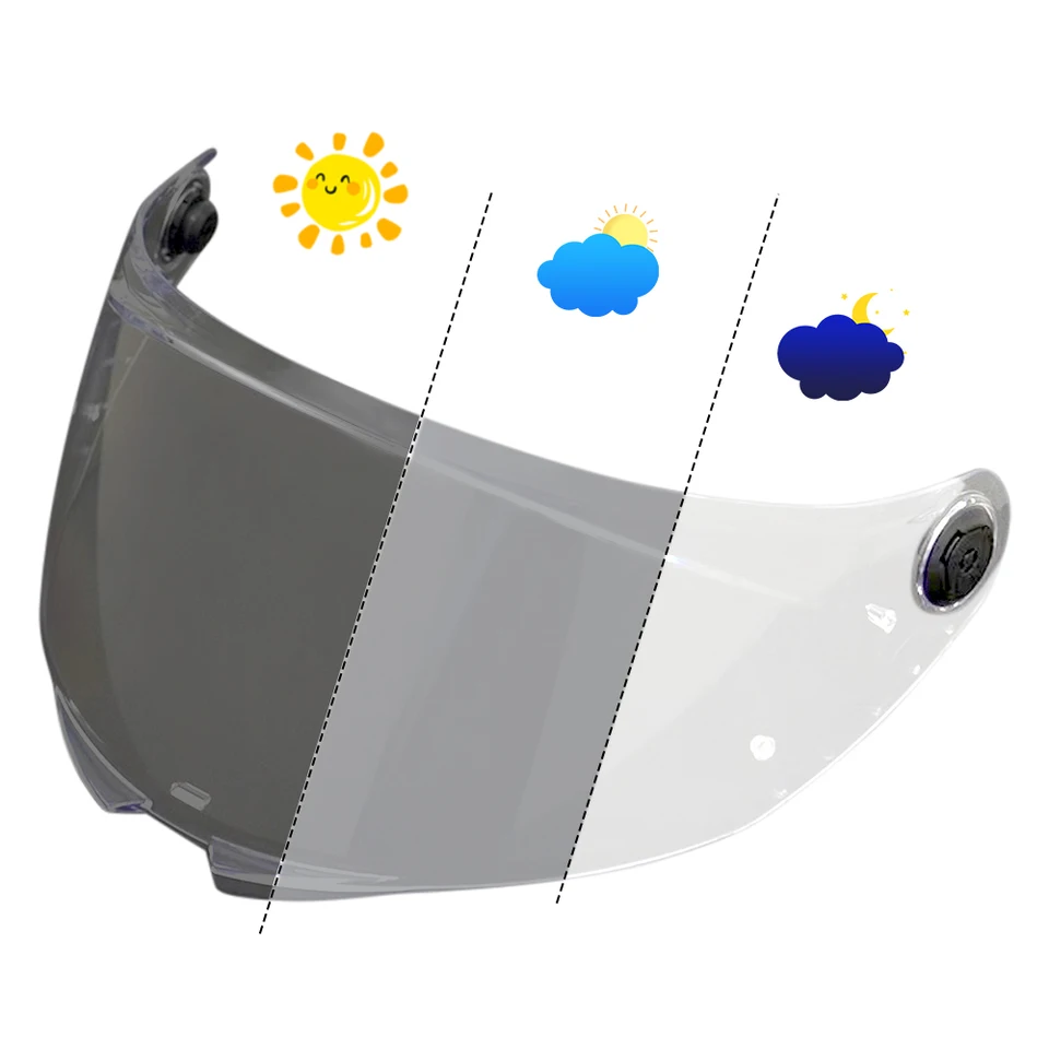 Photochromická priezor prilby pre MT Thunder 4 SV Motocyklová prilba Hromic Tea Čierny anti-UV Visor