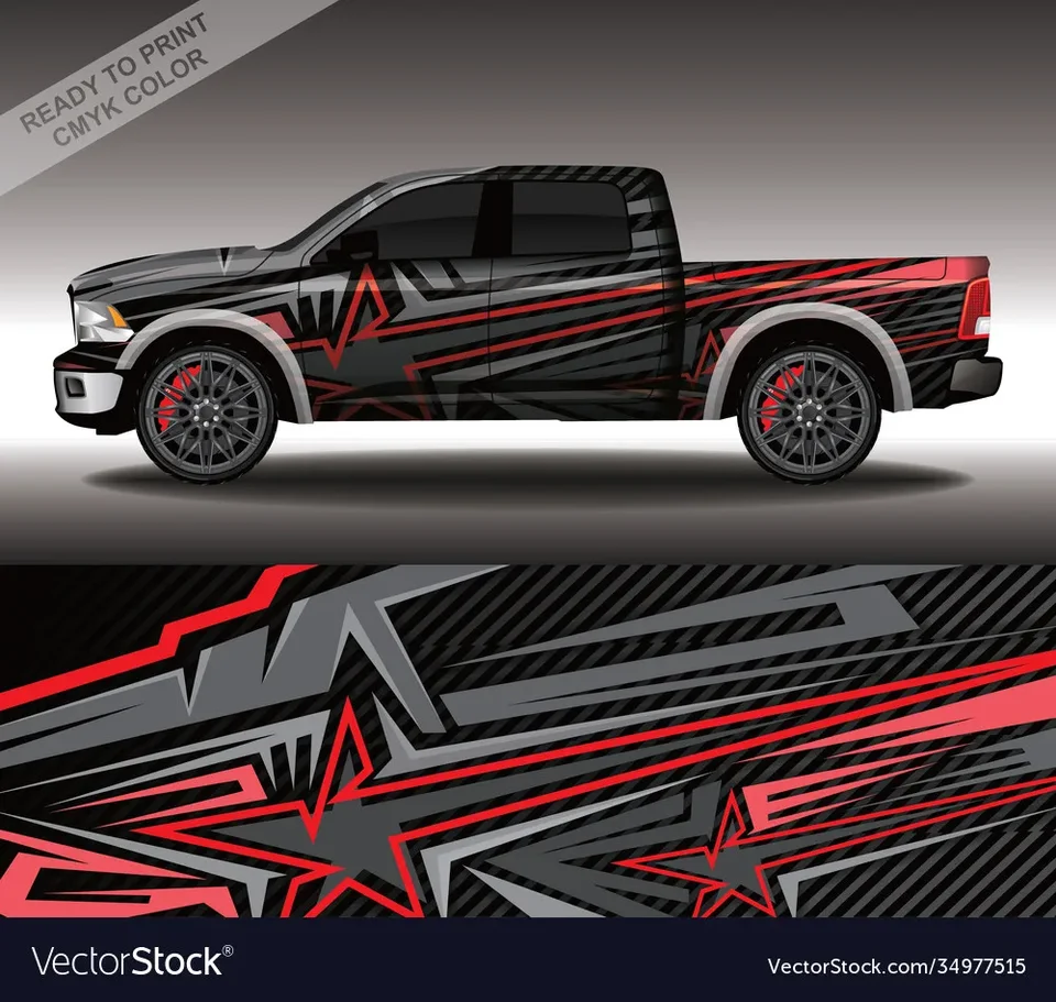 Pickup Cool Car Grafický nálepka celotelové závodné preteky Vinyl Wrap Auto s úplným zábal dekoratívna dĺžka nálepky 400 cm šírka 58 cm