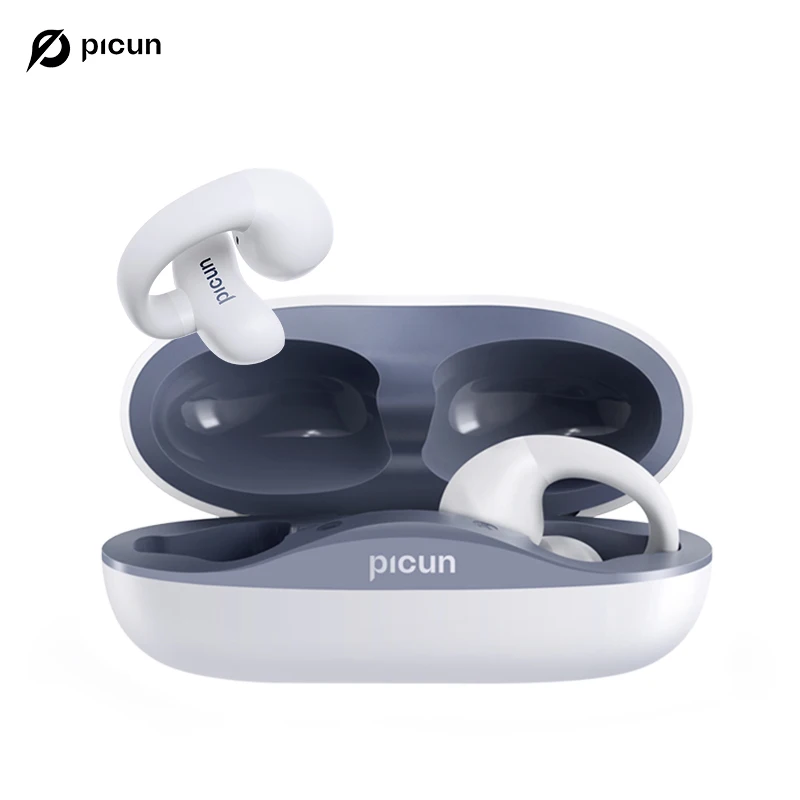 Picun W6 Bluetooth 5.3 Bezdrôtové slúchadlá Otvorené ušné uši slúchadlá vzduchu Vedenie HD ECk MIC 3D OSPRAVY ZVUK 20 hodín Prehrávanie