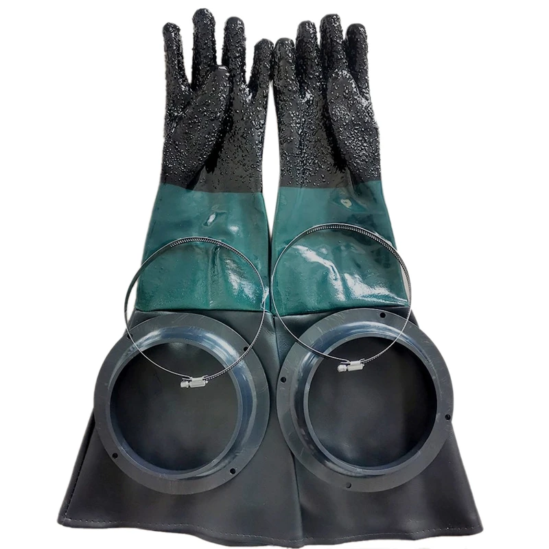 Pieskové rukavice pieskové diely 60 cm s krúžkami pre skrinku Sandblast