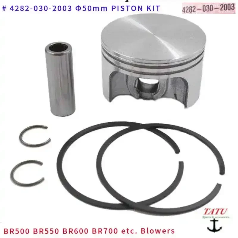 Piestová súprava BR600 50 mm 4282-030-2005/2003 pre Stihl BR500 BR550 BR700 4-MIX 64,8 ccm dúchadlá OEM Kruhy