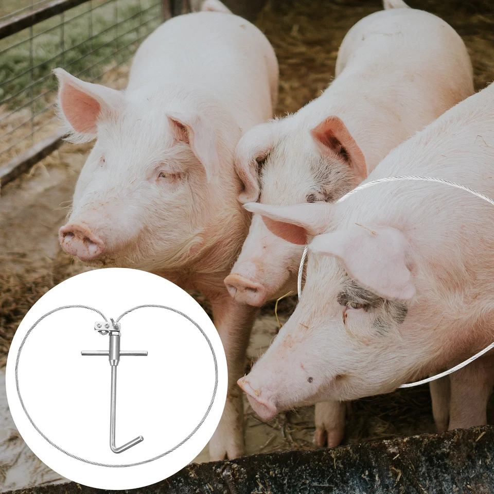 Pig Set Catcher Snare Farming Equipment Príslušenstvo hospodárske zvieratá s samoliečujúcim mechanizmom držiak pasce kov