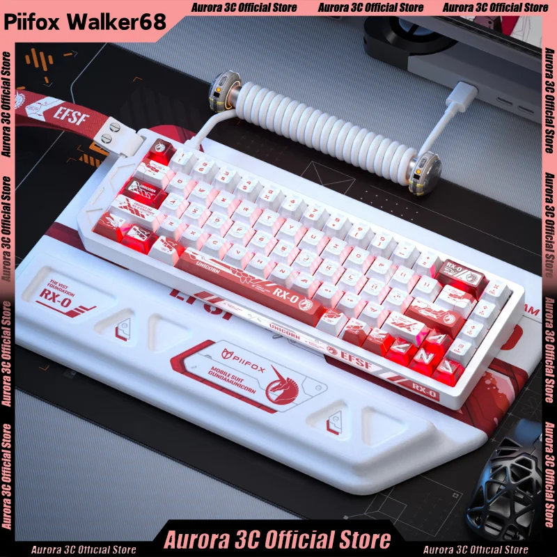 Piifox Walker68 Magnetic Switch Klávesnica káblové klávesnice 68KY 8K CNC hliníka RT0.01 pre FPS Valerant Custom PC Gamer Keyboard