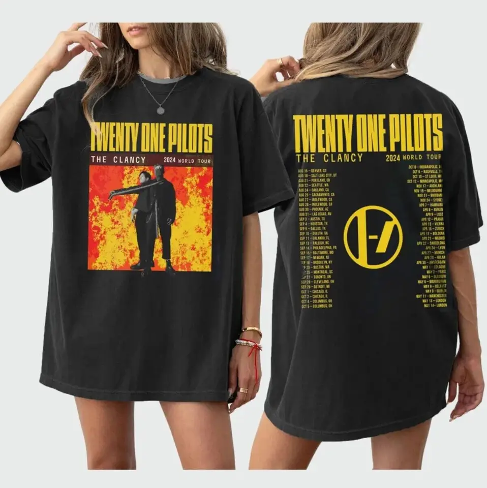 Pilotss Band 2024-2025 Clancy World Tour obojstranná s dátumami unisex košeľa