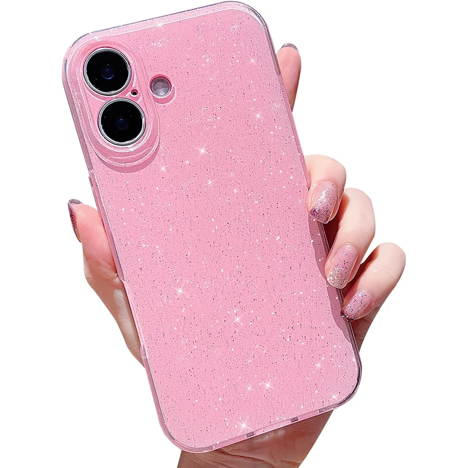 Pink Cute Glitter Impacly Case pre iPhone 16 Pro Max 15 plus 14 13 12 11 x xs xr SE 2022 2020