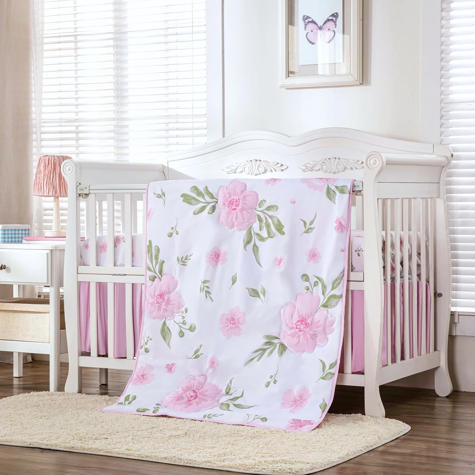 Pink Flower Baby detská postieľka súprava pre chlapcov novorodencov