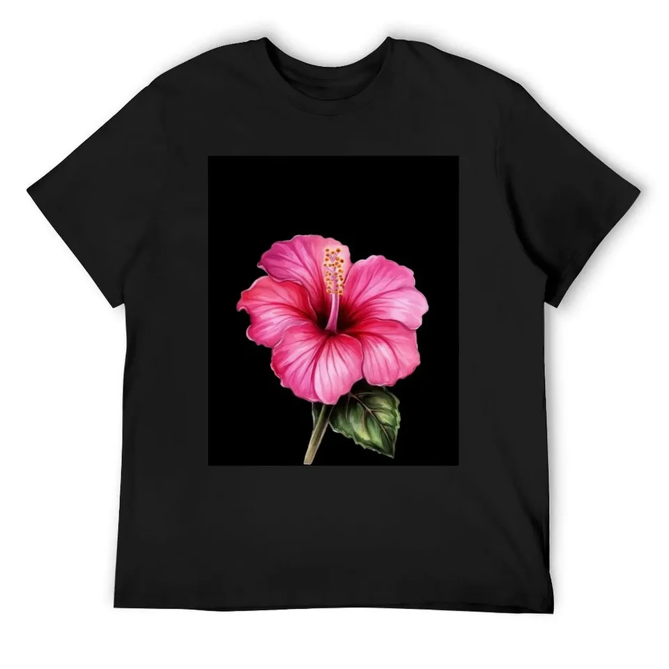 Pink Hibiscus? Tričko s limitovanou edíciou pre chlapca roztomilé topánky Essential T košele nadmerne veľké čierne tričká Men