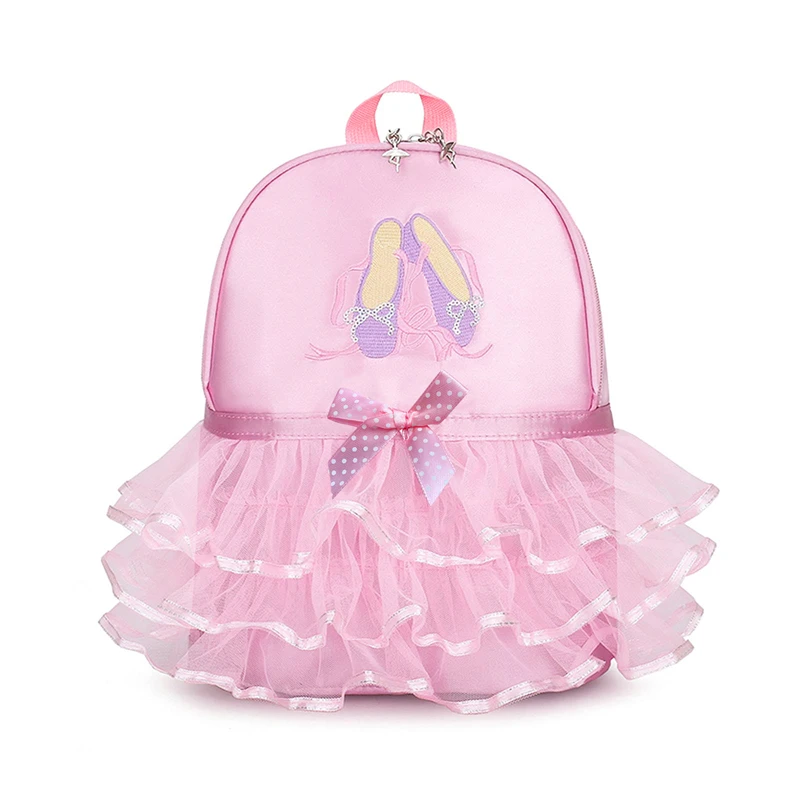 Pink -Lace Girl Dance Bag pre dievčatá tanečný baletný taška pre dievčatá detské deti balerína taška Kid Gymnastics vyšívaná batoh