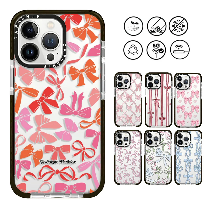 Pink Love Bow Girl Srdce pre iPhone 16 15 14 13 13 12 11 Pro x xs xr max 7 8 plus SE Soft TPU Shockproof zadný kryt
